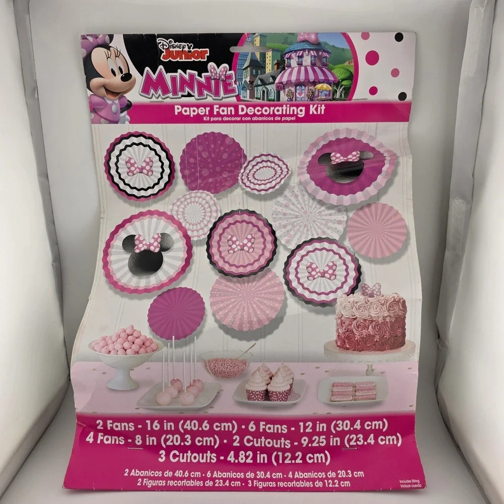 Disney Minnie Mouse Party Decor Kids OS Pink New Fan Kit and‎ Lanterns Bundle